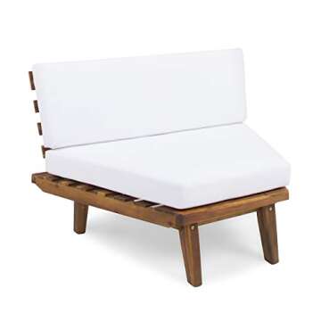 Outdoor V-Shaped Acacia Sofa Set with Cushions