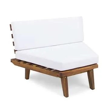 Outdoor V-Shaped Acacia Sofa Set with Cushions