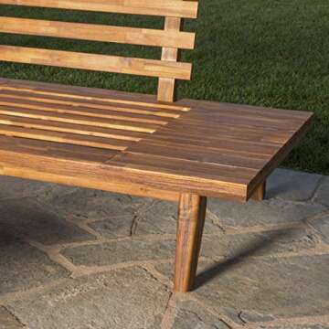 Outdoor V-Shaped Acacia Sofa Set with Cushions