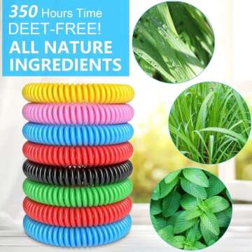 BuggyBands Mosquito Bracelets, 36 Pack Individually Wrapped Wristbands, DEET Free, Natural and Water...