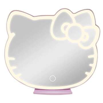 Impressions Vanity Supercute Hello Kitty Tabletop Desk Mirror with Lights and Touch Sensor Switch, A...