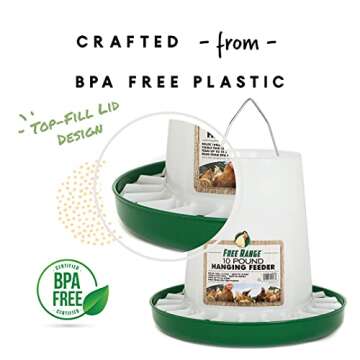 Harris Farms Free Range Hanging Poultry Feeder | Twist Lock Base | 10 Pound