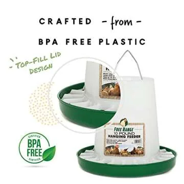 Harris Farms Free Range Hanging Poultry Feeder | Twist Lock Base | 10 Pound