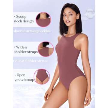 Avidlove Bodysuits for Women Tank Top Sleeveless Body Suits Women High Neck Bodysuit Leotard Clothin...