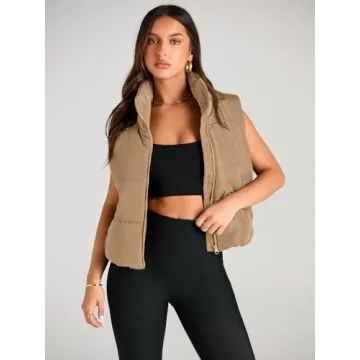 AUTOMET Women's Lightweight Puffer Vest with Pockets