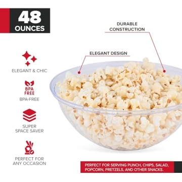 48 oz Clear Plastic Serving Bowls for Parties