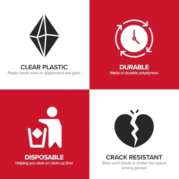 48 oz Clear Plastic Serving Bowls for Parties