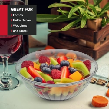 48 oz Clear Plastic Serving Bowls for Parties