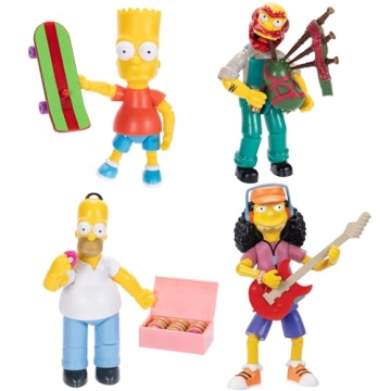 Disney The Simpsons Action Figures 4-Pack 5-Inch Collectible Figures from Jakks Pacific's Wave 1 - H...