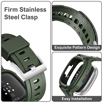 Hehighti Band for Fitbit Versa 4/3 and Sense - Rugged Style