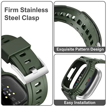 Hehighti Band for Fitbit Versa 4/3 and Sense - Rugged Style