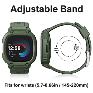 Hehighti Band for Fitbit Versa 4/3 and Sense - Rugged Style