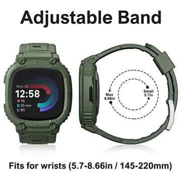 Hehighti Band for Fitbit Versa 4/3 and Sense - Rugged Style