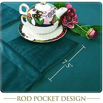 StangH Living Room Velvet Curtains 84-inch - Heat & Light Blocking Large Window Velvet Texture Panel Drapes with Twist Tab for Farmhouse/Cottage, Teal, 52 x 84-inch, 2 Pcs