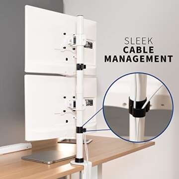 VIVO Dual Monitor Desk Mount Stand with Height Adjustment and VESA Plates for 2 LCD Ultrawide Screens up to 34 inches, Stacked Array, STAND-V002RW