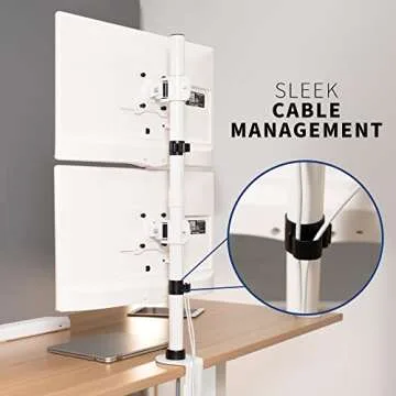 VIVO Dual Monitor Desk Mount Stand with Height Adjustment and VESA Plates for 2 LCD Ultrawide Screens up to 34 inches, Stacked Array, STAND-V002RW