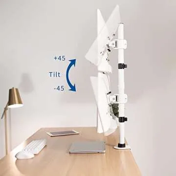VIVO Dual Monitor Desk Mount Stand with Height Adjustment and VESA Plates for 2 LCD Ultrawide Screens up to 34 inches, Stacked Array, STAND-V002RW