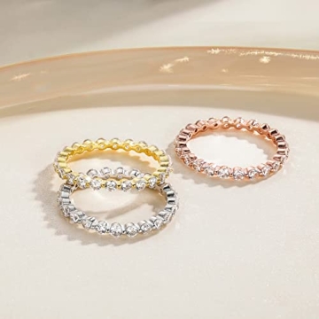 EAMTI 2mm Sterling Silver Stackable Eternity Ring