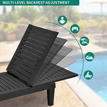 YITAHOME Adjustable Chaise Lounge Set of 2 for Outdoor