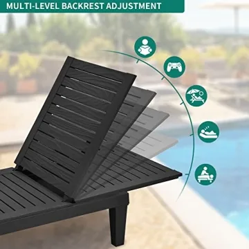 YITAHOME Adjustable Chaise Lounge Set of 2 for Outdoor