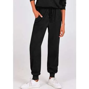PRETTYGARDEN Womens 2 Piece Sweatsuits Set Long Sleeve Half Zip Pullover Sweatshirt Joggers Sweatpants Fall Outfits Tracksuit (Black,Small)
