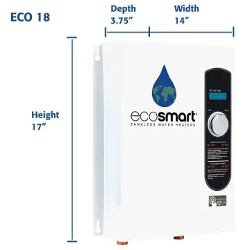 EcoSmart ECO 18 Tankless Water Heater Save Energy Unlimited Hot Water