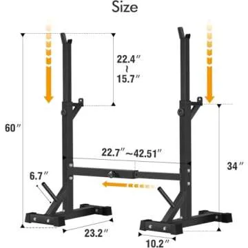 BangTong&Li Squat Rack Stand for Home Gym Adjustable Weight Rack