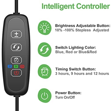 GroDrow 150 LED Grow Light with Timer & Adjustable Modes
