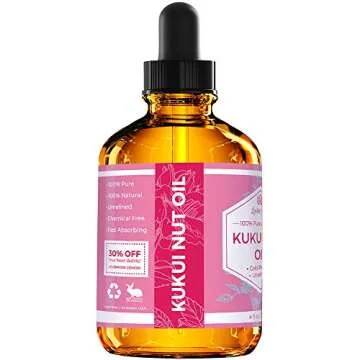 Leven Rose Kukui Nut Oil 4 oz – Cold-Pressed and Unrefined Hair & Face Moisturizer with Dropper – Unscented Pure Face Oil for Women and Men – Nourishing & Moisturizing for All Skin Types