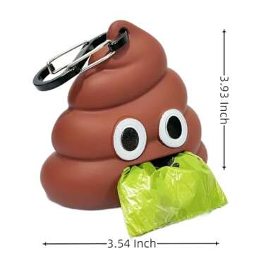 LZSOMPK Funny Dog Poop Bag Holder for Leash Sturdy Dog Poop Bag Dispenser Includes 1 Roll 15 Bags
