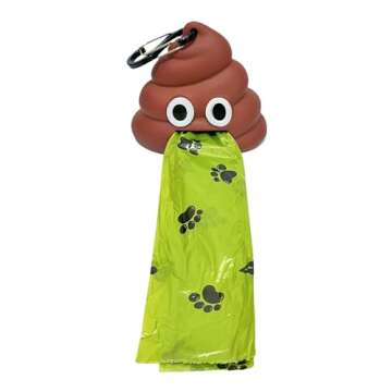 LZSOMPK Funny Dog Poop Bag Holder for Leash Sturdy Dog Poop Bag Dispenser Includes 1 Roll 15 Bags