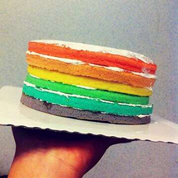 Webake Layer Cake Pans Set, 6 Inch Round Rainbow Cake Baking Pans, Silicone Cake Mold for Jumbo Whoopie Pie Cake Vegetable Pancakes Taco Shells Pizza Crust Omelet Frittata, and Resin Craft (Set of 5)