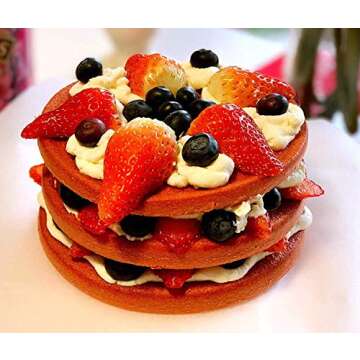 Webake Layer Cake Pans Set, 6 Inch Round Rainbow Cake Baking Pans, Silicone Cake Mold for Jumbo Whoopie Pie Cake Vegetable Pancakes Taco Shells Pizza Crust Omelet Frittata, and Resin Craft (Set of 5)