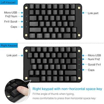 Koolertron Split Mechanical Keyboard - Ergonomic and Programmable