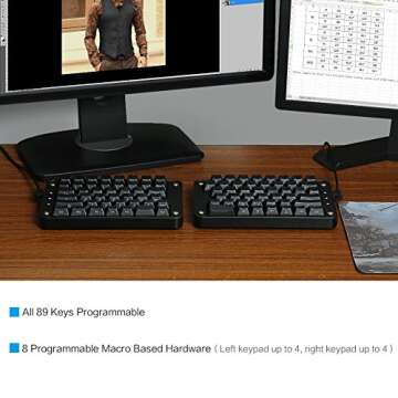 Koolertron Split Mechanical Keyboard - Ergonomic and Programmable