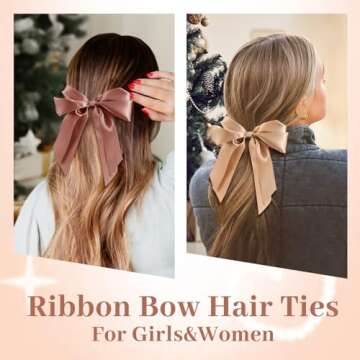 Yougeigy Bow Hair Ties - Elegant Satin Accessories for All