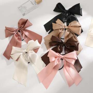 Yougeigy Bow Hair Ties - Elegant Satin Accessories for All