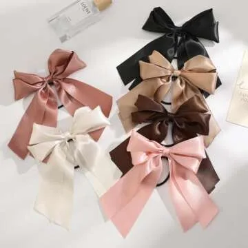 Yougeigy Bow Hair Ties - Elegant Satin Accessories for All