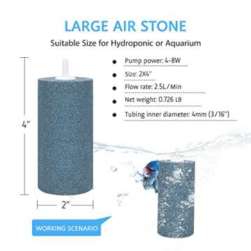 VIVOSUN 4x2 Inch Air Stone for Aquarium and Hydroponics