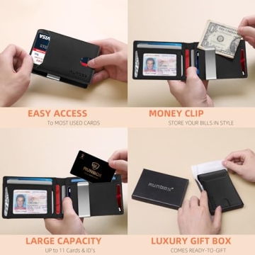 RUNBOX Slim Wallet for Men – Leather RFID Bifold