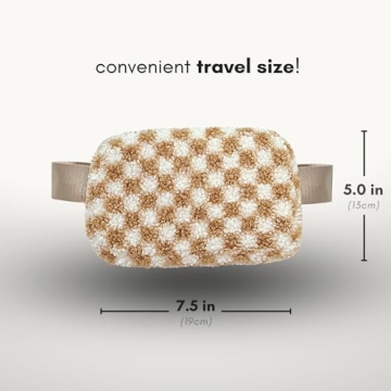 Stylish Sherpa Checkered Fanny Pack Crossbody Bag for Women