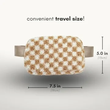 Stylish Sherpa Checkered Fanny Pack Crossbody Bag for Women