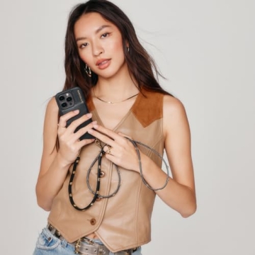 Bandolier Sarah iPhone 15 Pro Leather Crossbody Phone Case Wallet