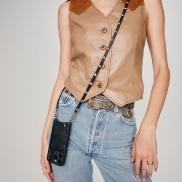 Bandolier Sarah iPhone 15 Pro Leather Crossbody Phone Case Wallet