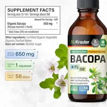 Bacopa Monnieri Liquid for Brain Health Support