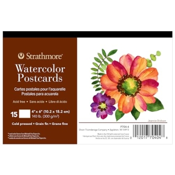 Strathmore Watercolor Postcard Pad, 4x6 inches, 15 Pack - Custom Greeting Cards for Weddings, Events...