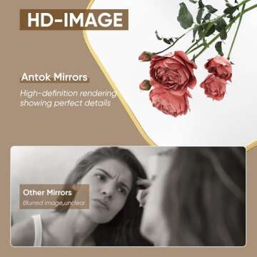 Antok Full Length Mirror, 81"x41" Floor Mirror Freestanding, Arched Floor Standing Large Mirror Full Body Mirror with Stand for Bedroom, Hanging Mounted Mirror for Living Room, Gold