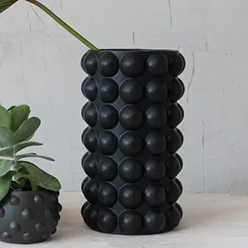 Creative Co-Op Modern Stoneware Raised Dot Vase