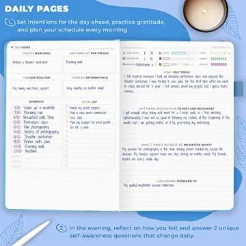 Clever Fox Self-Care Journal – Daily Reflection Notebook – Mental Health & Personal Development Planner, Meditation & Mood Log, A5 (Light Blue)