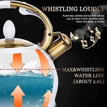 SUSTEAS Whistling Tea Kettle for Safe Boiling & Style